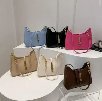 Unique Design Metal Lock Underarm Purse Bag